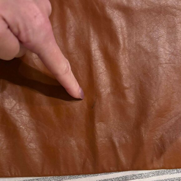 Vintage 70s Wilsons Leather Trench Coat Cognac Brown Belted Size 14 - Picture 16 of 16